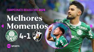 DUPLA FLACO-ROQUE VOANDO E VERDÃO ATROPELANDO! PALMEIRAS 4X1 VASCO DA GAMA - MELHORES MOMENTOS