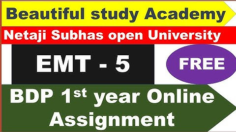 BDP 1styear Mathematics (EMT - 5) Assignment Ans|Netaji Subhash open University