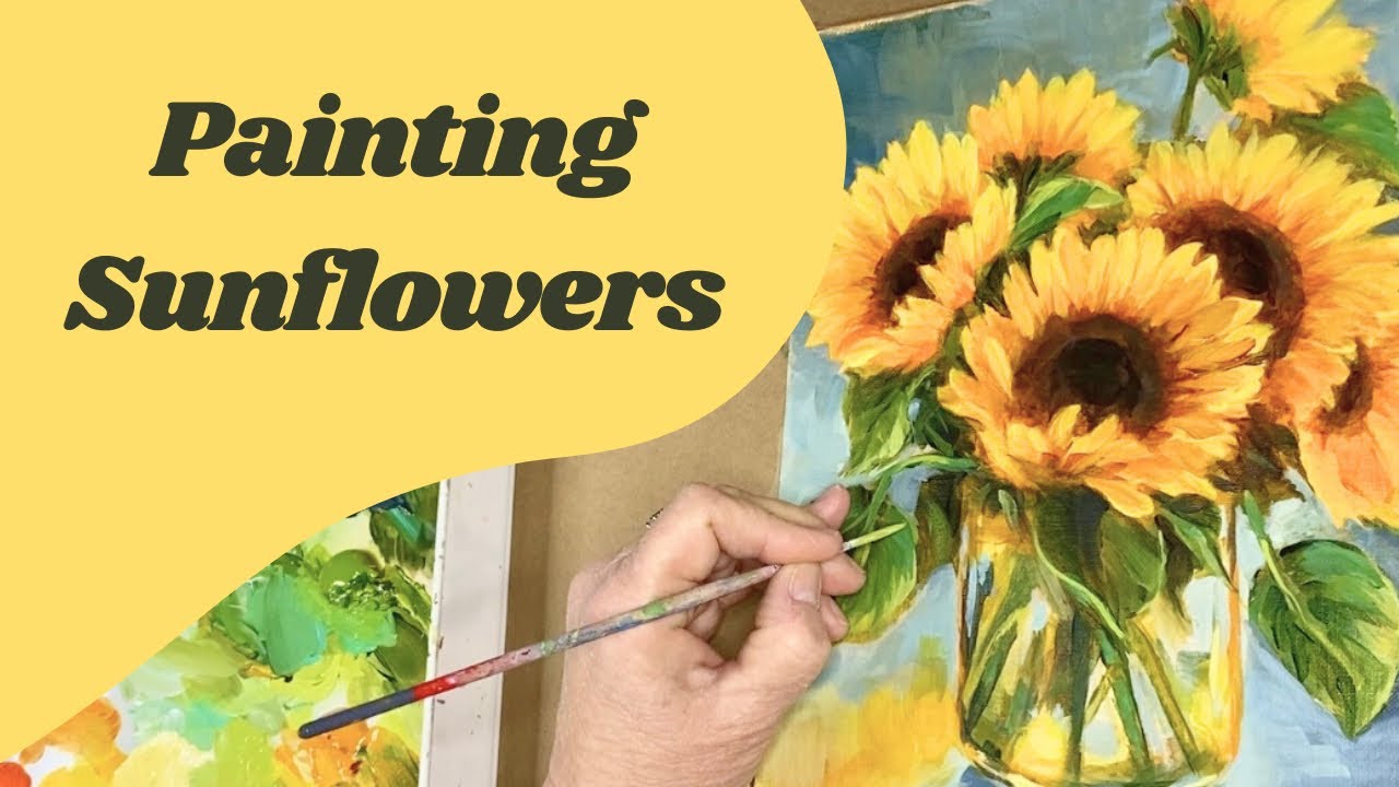 Painting Sunflowers from a Canva Ai Generated Photo