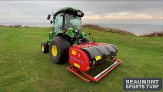 Beaumont Sports Turf Deep Tine Aeration of Golf Course