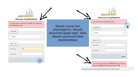 solusi phpmyadmin tidak bisa login ke database mysql XAMPP dengan password atau tanpa password