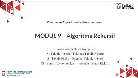 Tutorial Modul 9 | Algoritma Rekursif