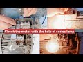 3 phase motor winding diagnosis using series lamp | checked three phase motor with series lamp  🤔💡🔌💻
