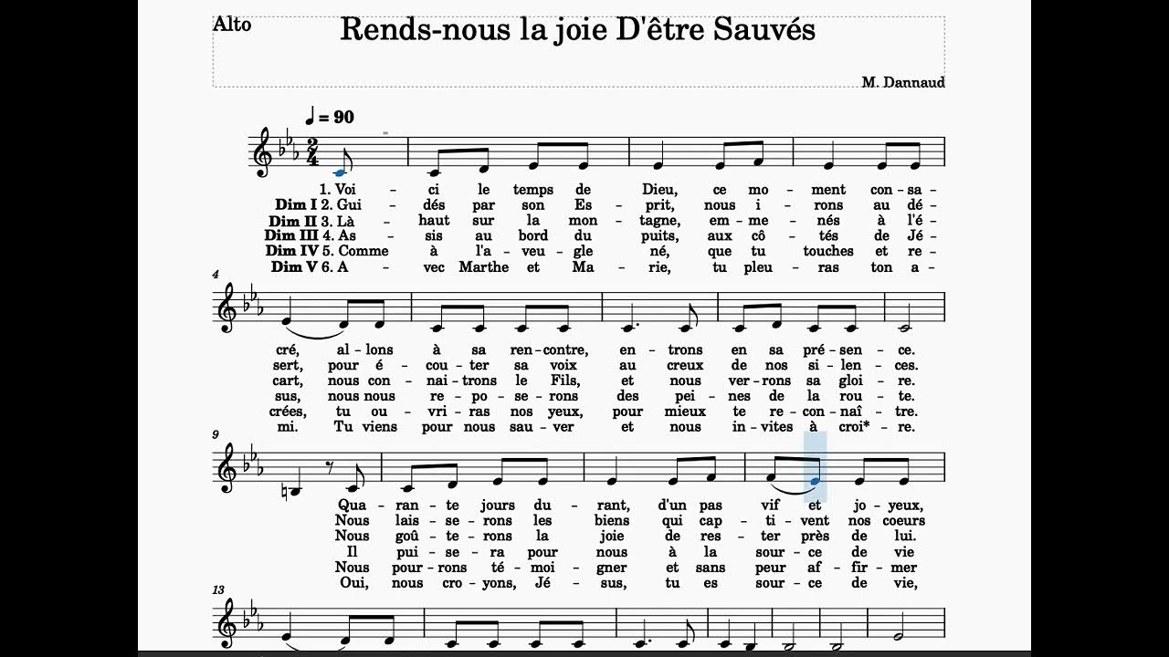 Rends Nous La Joie De Ton Salut Paroles rends-nous la joie D'être Sauvés Alto - YouTube