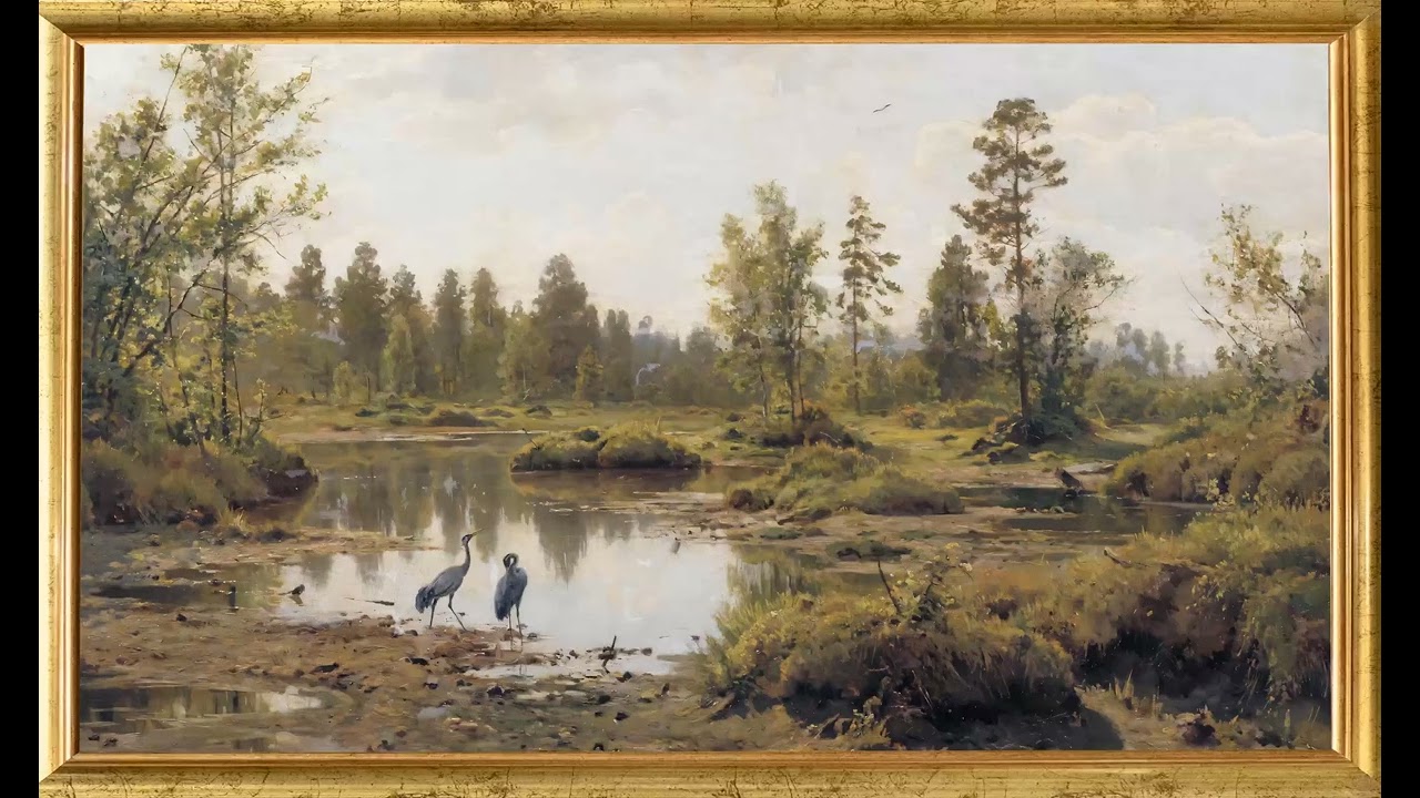 2 Hours Herons in Wetland Painting (No Sound) | 4K Nature Art Display EcoArtLab • Frame TV Art