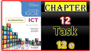 Cambridge IGCSE ICT Practical chapter 12:- Task 12e || by 9th 10th IGCSE ICT Practical