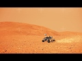 Beautiful spring view on Mars and Curiosity rover