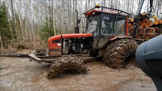 Logging works!!!Wet forests,mud roads compilation..(HD)