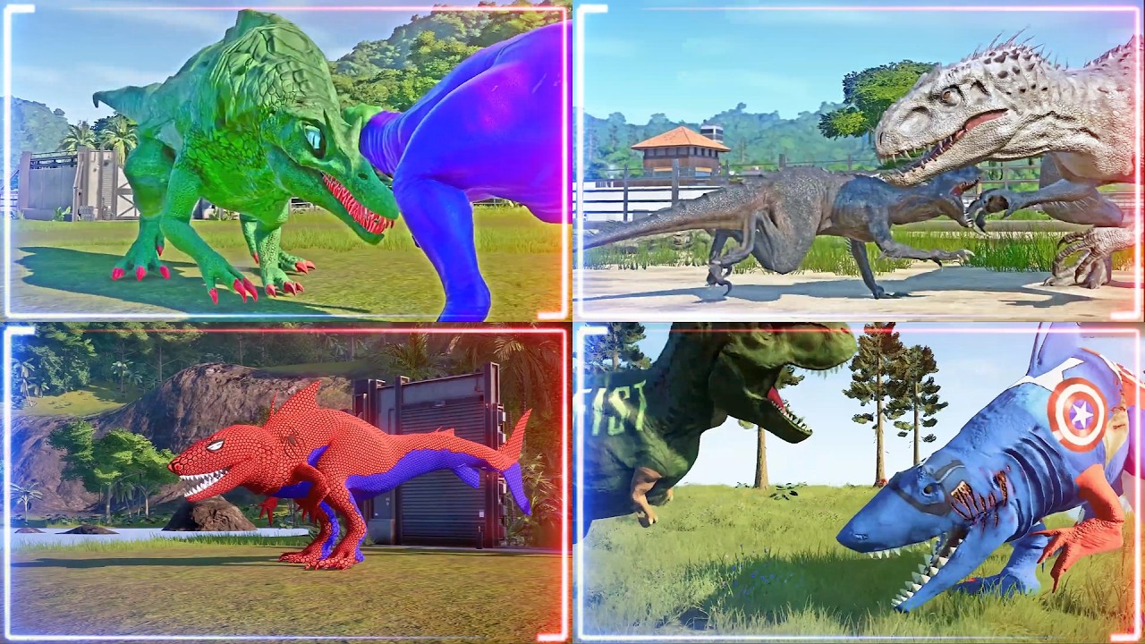 Superhero Dinosaurs Dominate | T-Rex vs Spinosaurus vs Spider-Man 🦖🔥