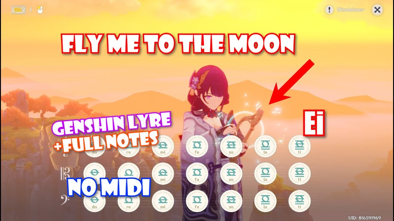 FLY ME TO THE MOON Genshin Impact Lyre YouTube