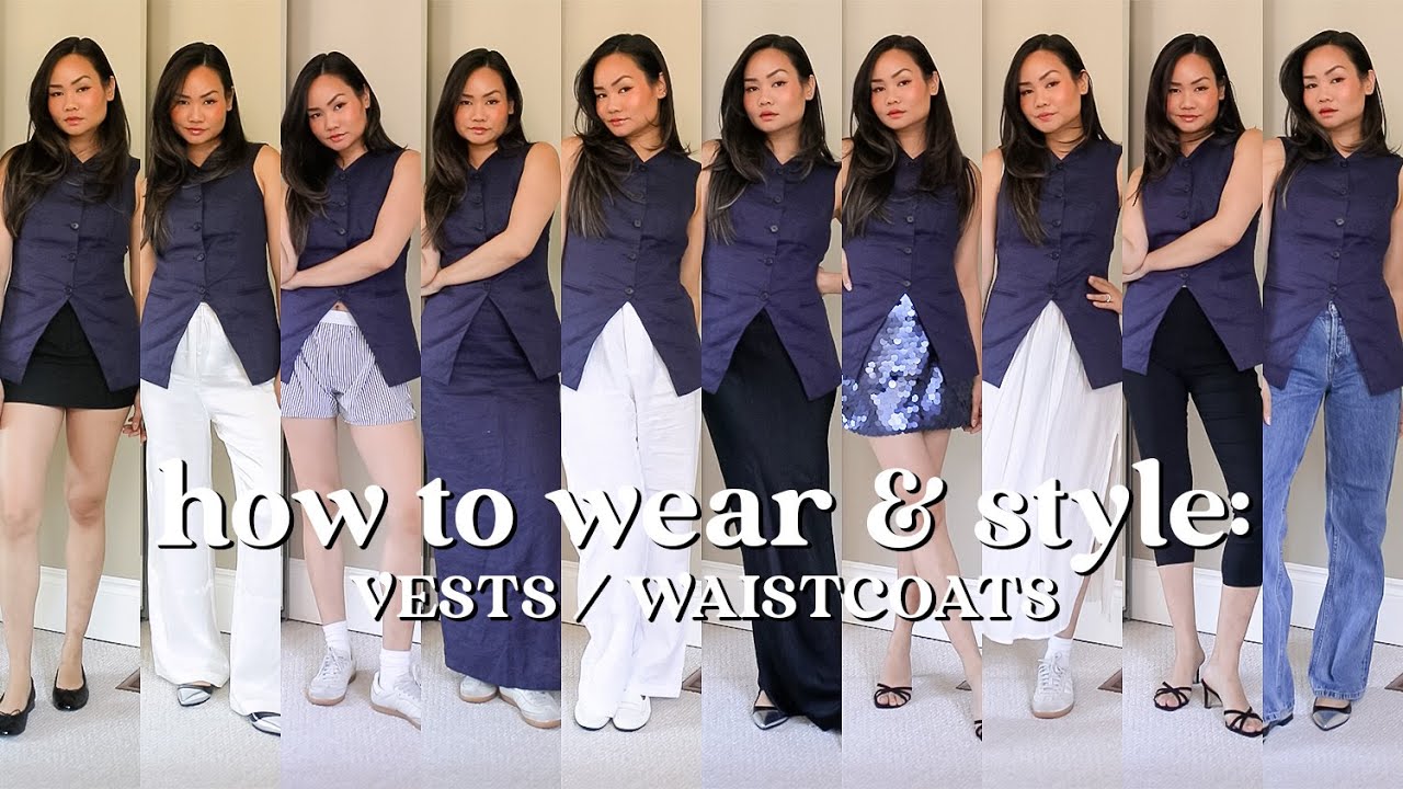 HOW TO WEAR & STYLE: LONG VESTS (10 Outfits) | Victoria Hui - YouTube