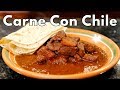 How to make mexican carne con chile colorado y papas  stewed beef recipe  views on the road