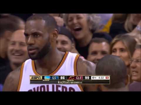 LeBron James blocks Stephen Curry and trash talks him