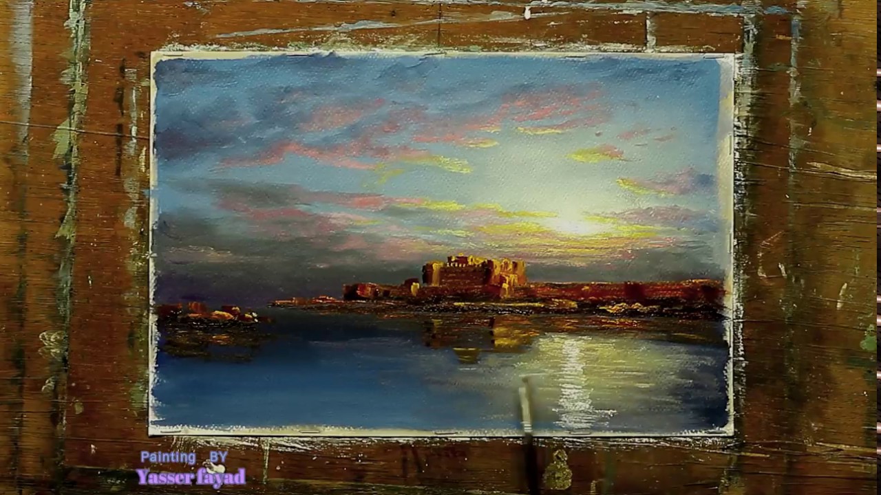 Unbelievable!!! Oil Painting Qaitbay Castle In Alexandria By Yasser
