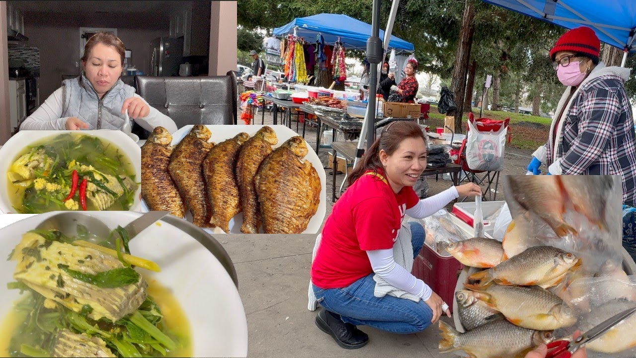 Sweet and Sour Water Spinach Fried Ka Hae Fish/ទិញត្រី22=$40