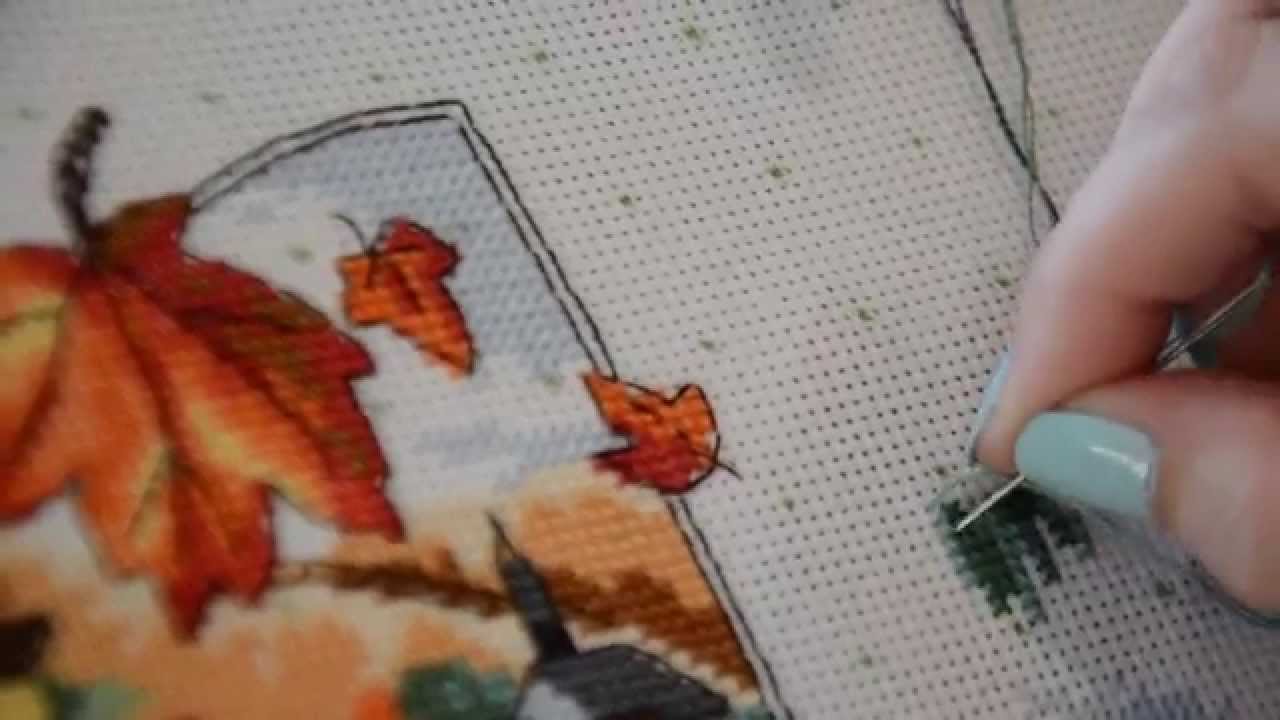 Técnica punto de cruz aparcando los hilos/Cross stitch parking technique  