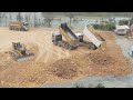 Amazing heavy equipment operator -  Dump truck unloading skill