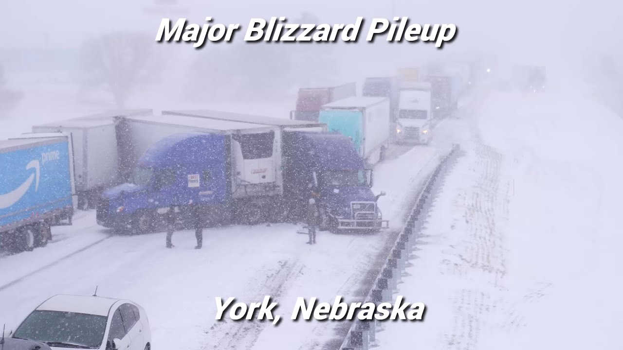 12252023 York, NE Blizzard Causes Multiple Semi Pileupi80 ClosedBlinding Conditions YouTube