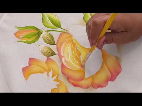 Pintura / Rosa en Tonos Amarillos