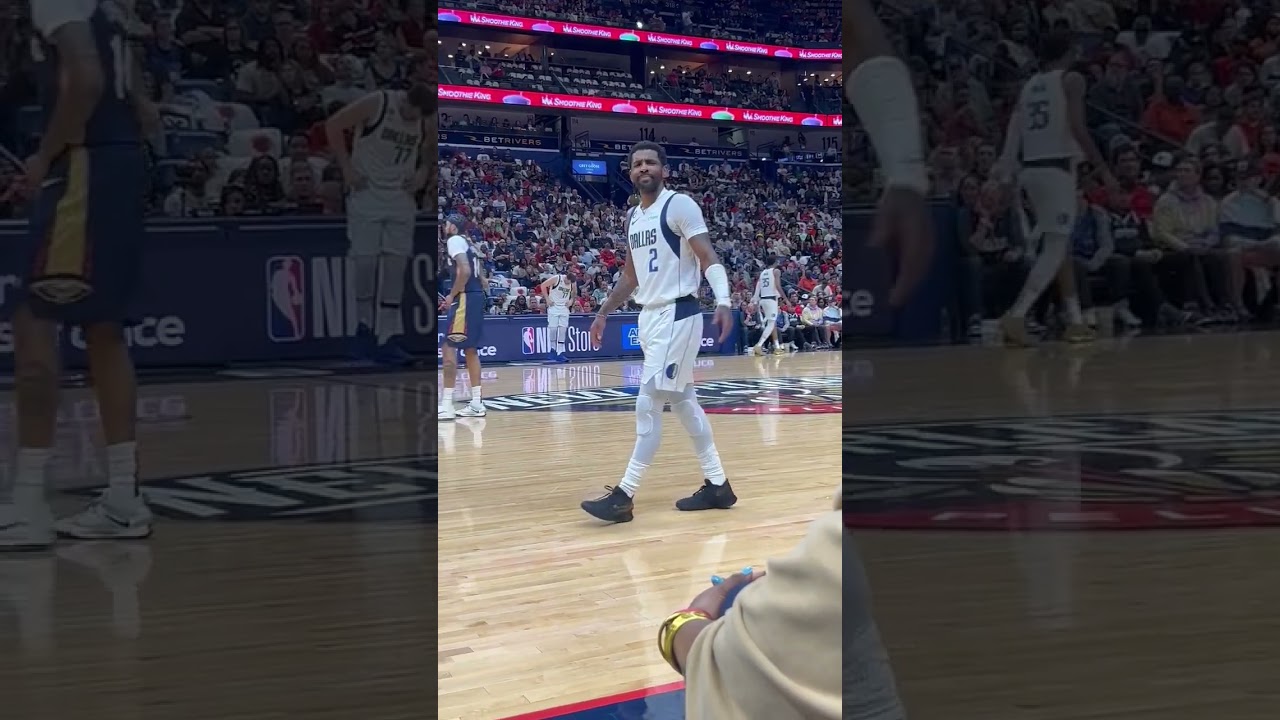 Kyrie Irving going back-and-forth with courtside fans mid-game 🤣 (via Boot Krewe Media) | 
