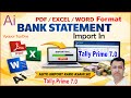 PDF Bank statement import in Tally Prime Taxone ai tool / Tally Prime / Taxation