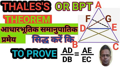 || BASIC PROPORTIONALITY THEOREM || THALES THEOREM || ELEGANT TUTORIAL||