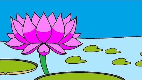 How to draw a lotus | lotus drawing in ms paint