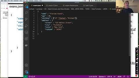 Data Formats: JSON XML YAML