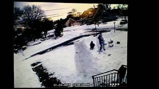 Making of a snow sculpture...