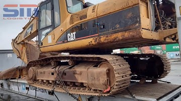 Shipping Caterpillar Excavator CAT330C by container 40 Flat Rack