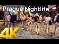 Nightlife in Prague Czech Republic 4K 60fps - Discover Prague at night