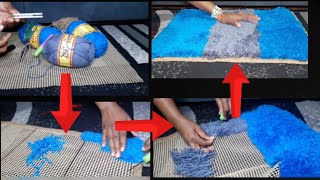 How to make a doormat at home // diy doormat // doormat ideas // fluffy shaggy doormat ideas // diy screenshot 1