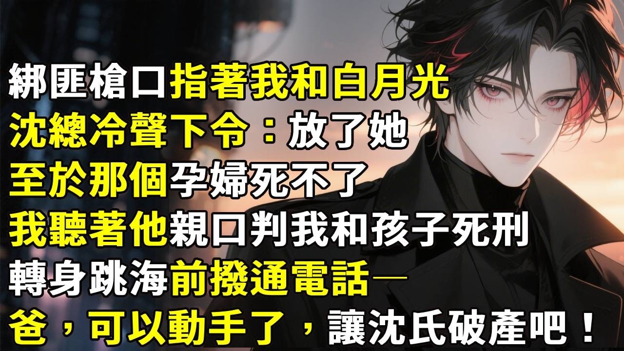 「綁匪槍口指著我和白月光，沈總冷聲下令：放了她，至於那個孕婦死不了。我聽著他親口判我和孩子死刑，轉身跳海前撥通電話——爸，可以動手了，讓沈氏破產吧」#心月言情 #故事頻道 #故事分享 #小說
