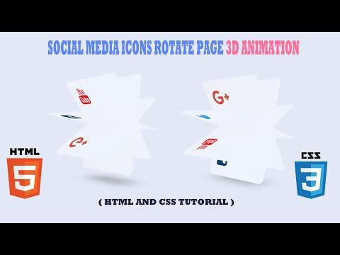 How to create social media icons 3D rotate page with animation using html & css