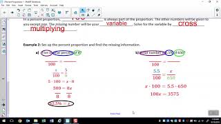 Unit 1B Day 1 Video - Percent Proportions