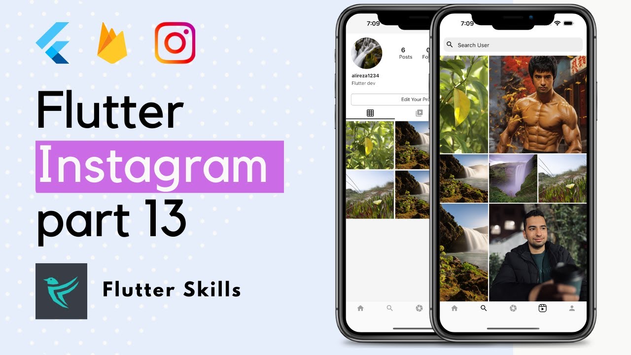 Flutter Instagram Clone with Firebase - Following & Search User - YouTube