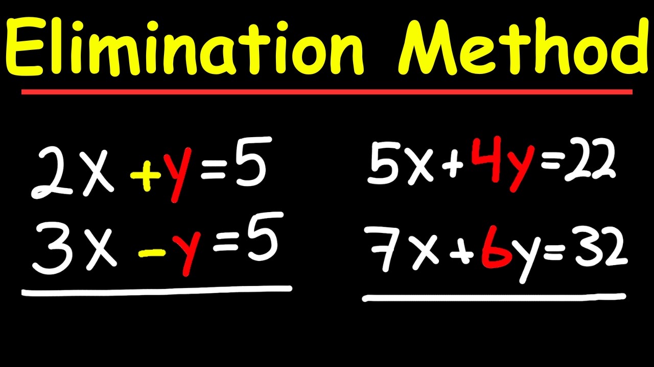 Elimination Method | Solving Systems of Linear Equations - YouTube