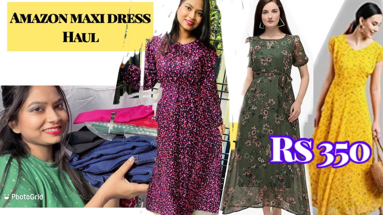Amazon maxi dress haul starts Rs 350 Maxi flared dress from Amazon