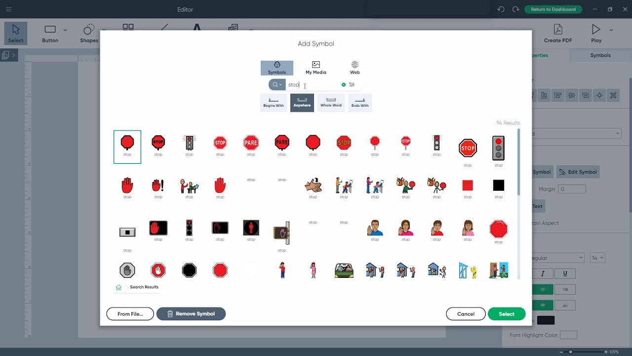 Add a Symbol to a Button in Editor