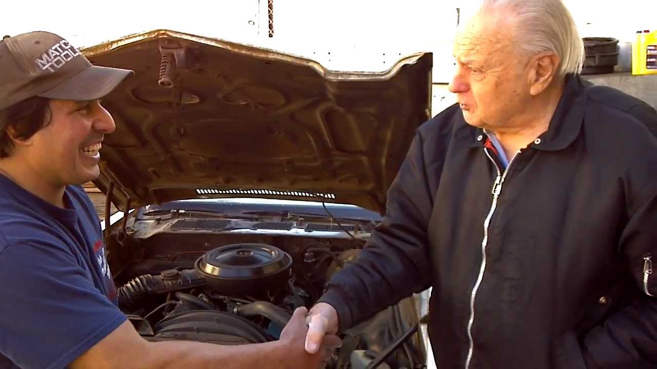 1978 Z28 Camaro 4 speed at the radiator works in Northridge for repair