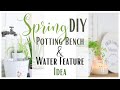 Potting Bench Water Feature ~ DIY Water Feature ~ Potting Bench DIY ~ Spring Decor Idea