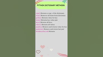 Python dictionary methods need to know #coding #python #learnpython #panthpythons