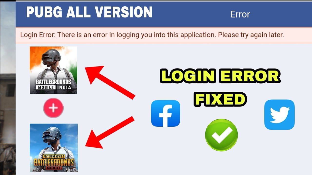 BGMI FACEBOOK and TWITTER LOGIN PROBLEM SOLVED || PUBG Facebook Login ...