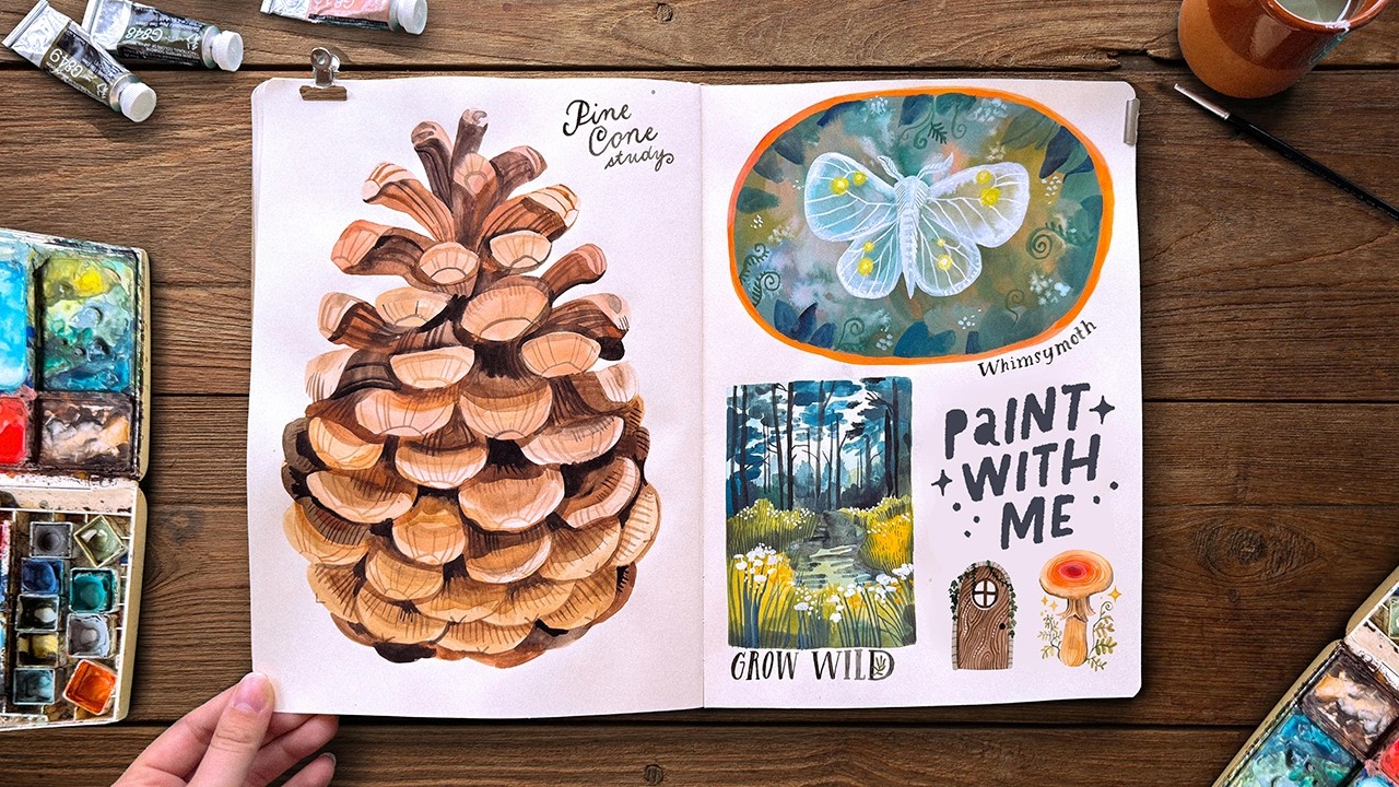 Paint With Me ✦ whimsical forest sketchbook (+ including reference pictures)