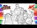 Hotel Transylvania 3 Summer Vacation Coloring Pages for Kids, Dracula Blobby Dennis Frank