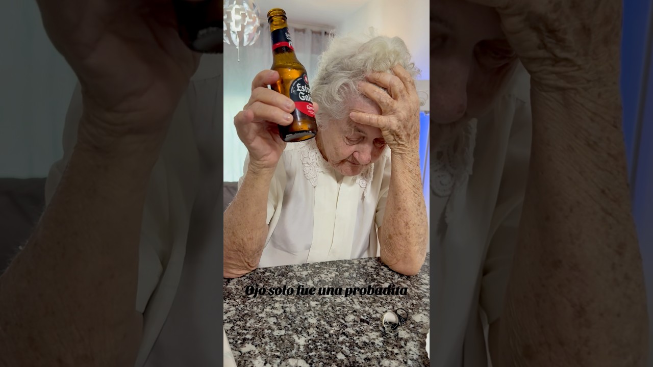 Mi abuela de 87 años prueba la estrella de Galicia y le encanto😂😂 #Inmigración #Cuba España #viral