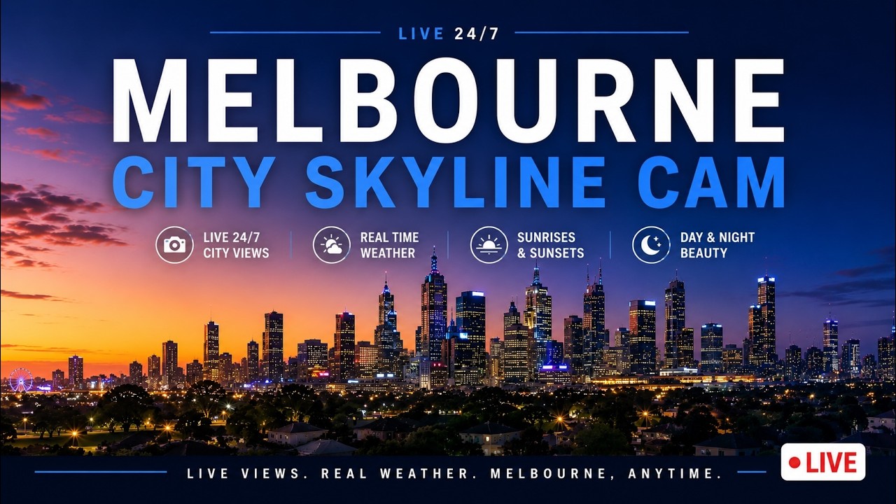 Melbourne City Skyline Live Camera — Melbourne, Victoria live camera thumbnail