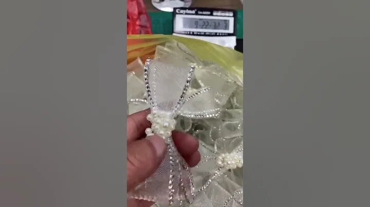 Fancy handmade beads decorated slipper uppers for lady shoes TPU / PVC film shoe vamps