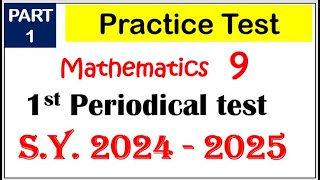 [Tagalog] First periodical test #math9 #periodicaltest #periodicalassessment #practicetest PART 1