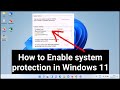 How to enable system protection in windows 11